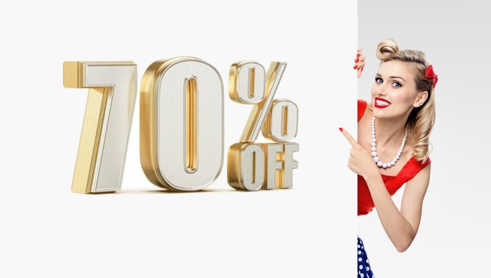 70% korting