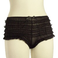 Nylon Dreams transparante frilly met kanten ruches